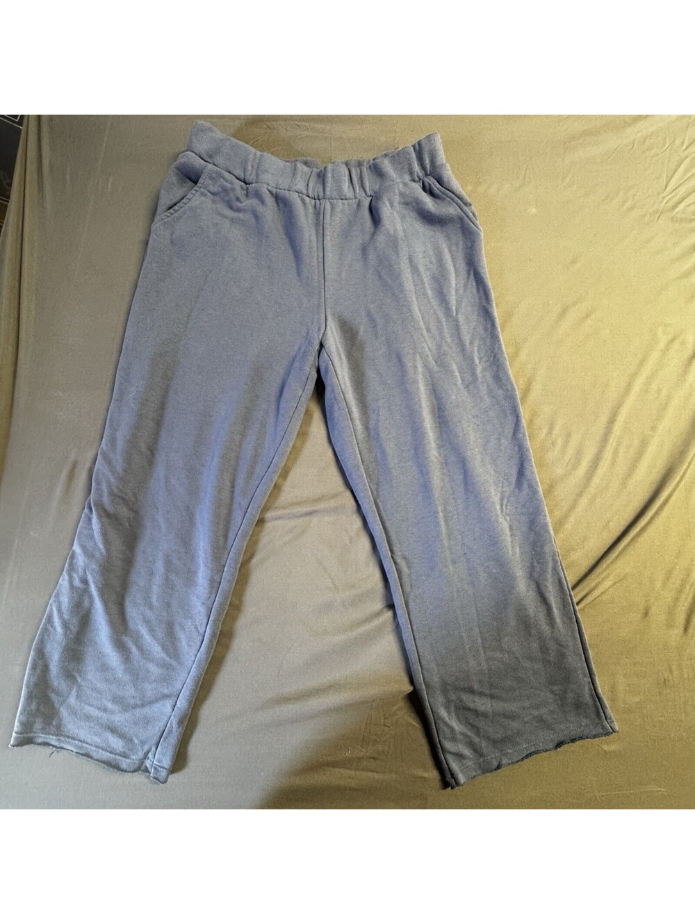 Secret Treasures Blue French Terry Fleece Wide Leg Lounge Pants Women Large